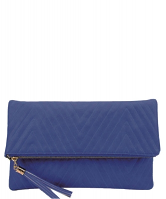 Chevron Quilted Bifold Crossbody Clutch LP048QA NAVY